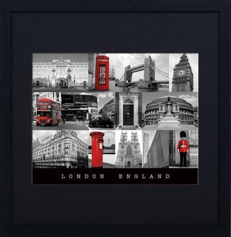 Quadro Decorativo com Moldura Preta Pontos Turísticos de Londres 70x70cm - Decore pronto Menor preço em Quadro Decorativo com Moldura Preta Pontos Turísticos de Londres 70x70cm - Decore pronto