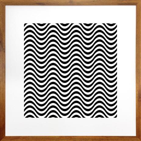 Quadro Decorativo com Moldura Rústica Geométrico Ondas 70x70cm - Decore pronto Menor preço em Quadro Decorativo com Moldura Rústica Geométrico Ondas 70x70cm - Decore pronto