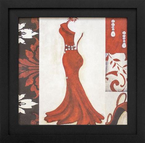 Quadro Decorativo com Strass Vestido Vermelho Aberto nas Costas 35x35cm - Decore pronto Menor preço em Quadro Decorativo com Strass Vestido Vermelho Aberto nas Costas 35x35cm - Decore pronto