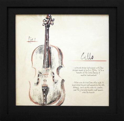 Quadro Decorativo com Strass Violino Cello 35x35cm - Decore pronto Menor preço em Quadro Decorativo com Strass Violino Cello 35x35cm - Decore pronto