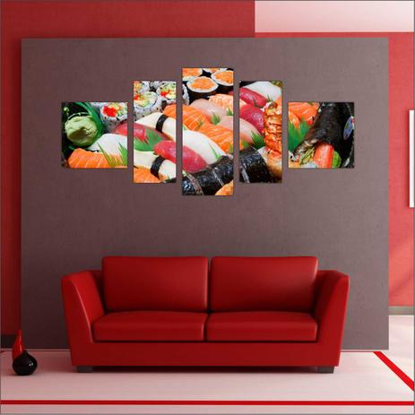 Quadro Decorativo Comida Oriental Sushi Restaurantes Cozinha 5 Peças TT1 - Vital Menor preço em Quadro Decorativo Comida Oriental Sushi Restaurantes Cozinha 5 Peças TT1 - Vital