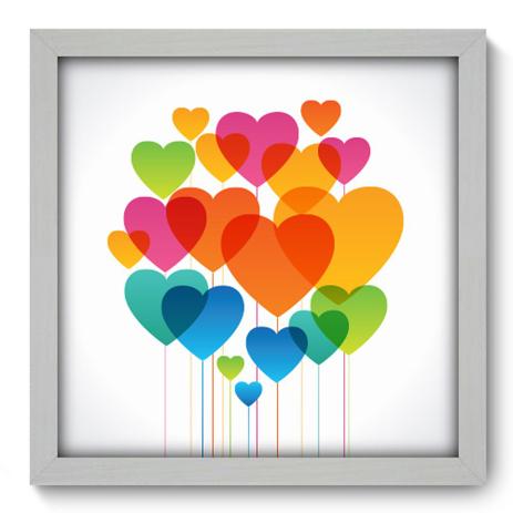 Quadro Decorativo - Corações - 33cm x 33cm - 028qdob - Allodi Menor preço em Quadro Decorativo - Corações - 33cm x 33cm - 028qdob - Allodi