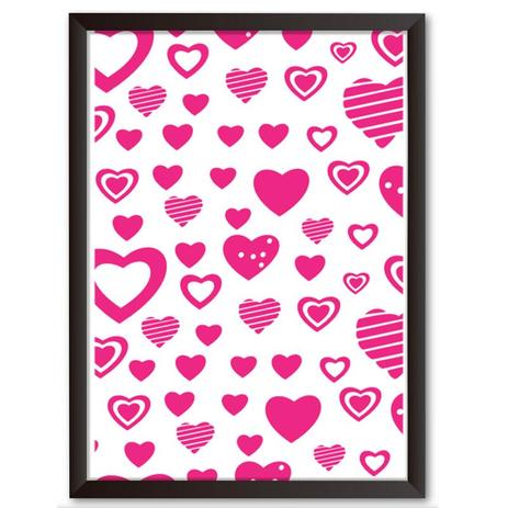Quadro Decorativo - Corações Rosas Diversos - 25x19cm - Cool art Menor preço em Quadro Decorativo - Corações Rosas Diversos - 25x19cm - Cool art