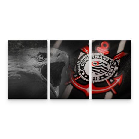 Quadro Decorativo Corinthians Gaviões Futebol Em 3 Telas - Bimper Menor preço em Quadro Decorativo Corinthians Gaviões Futebol Em 3 Telas - Bimper
