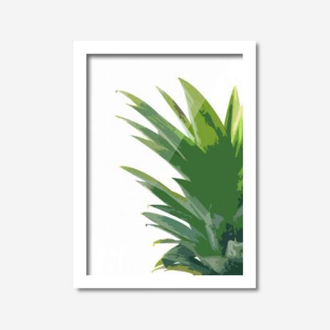 Quadro Decorativo Coroa Abacaxi 45cmx33cm Los Quadros Branco Menor preço em Quadro Decorativo Coroa Abacaxi 45cmx33cm Los Quadros Branco