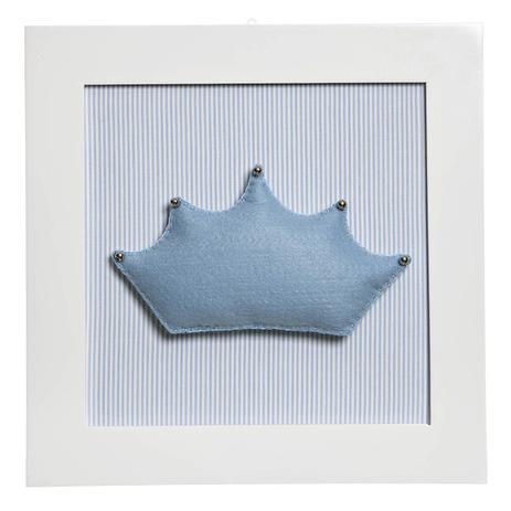 Quadro Decorativo Corôa Azul Quarto Bebê Infantil Menino - Potinho de mel Menor preço em Quadro Decorativo Corôa Azul Quarto Bebê Infantil Menino - Potinho de mel