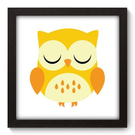 Quadro Decorativo - Coruja Amarela - 22cm x 22cm - 008qdbp - Allodi Menor preço em Quadro Decorativo - Coruja Amarela - 22cm x 22cm - 008qdbp - Allodi