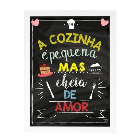 Quadro Decorativo Cozinha Pequena mas Cheia de Amor 33x45cm - Cantaki Menor preço em Quadro Decorativo Cozinha Pequena mas Cheia de Amor 33x45cm - Cantaki