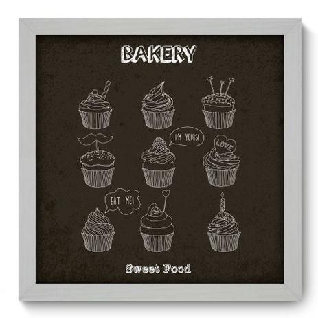 Quadro Decorativo - Cupcakes - 33cm x 33cm - 043qdcb - Allodi é boa?