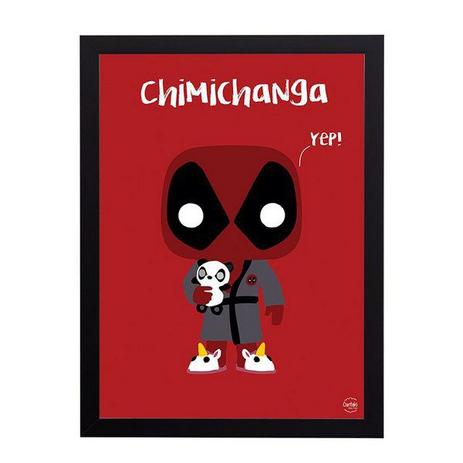 Quadro Decorativo Deadpool Chimichanga 33x45cm - Cantaki Menor preço em Quadro Decorativo Deadpool Chimichanga 33x45cm - Cantaki