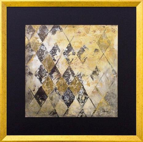 Quadro Decorativo Dourado e Preto Abstrato II - 68x68cm - Decore pronto Menor preço em Quadro Decorativo Dourado e Preto Abstrato II - 68x68cm - Decore pronto