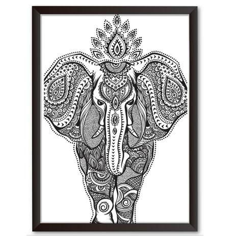 Quadro Decorativo - Elefante Indiano - 25x19cm - Cool art Menor preço em Quadro Decorativo - Elefante Indiano - 25x19cm - Cool art