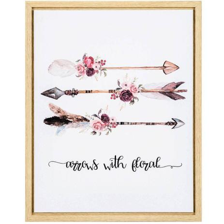 Quadro Decorativo em Canvas Arrows With Floral 50x40cm - Mart Menor preço em Quadro Decorativo em Canvas Arrows With Floral 50x40cm - Mart