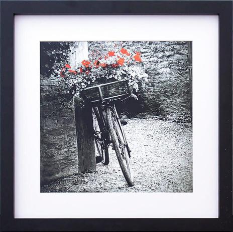 Quadro Decorativo em Preto e Branco Bicicleta Vaso de Flores 40x40cm - Decore pronto Menor preço em Quadro Decorativo em Preto e Branco Bicicleta Vaso de Flores 40x40cm - Decore pronto