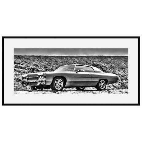 Quadro Decorativo em Preto e Branco Chevrolet Impala 1972 Clássico 140x70cm - Decore pronto Menor preço em Quadro Decorativo em Preto e Branco Chevrolet Impala 1972 Clássico 140x70cm - Decore pronto