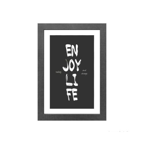 Quadro decorativo Enjoy Life 23x33cm cinza Infinity Menor preço em Quadro decorativo Enjoy Life 23x33cm cinza Infinity