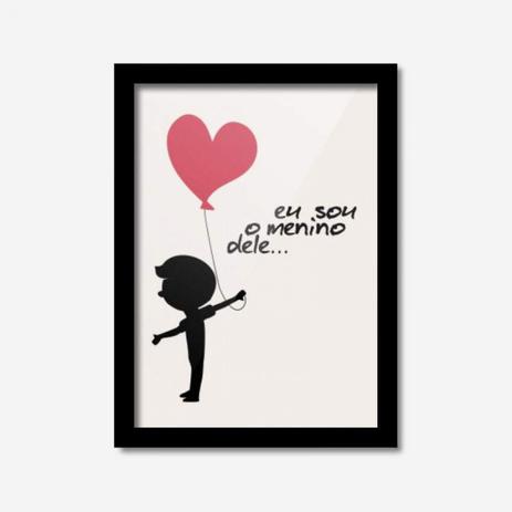 Quadro Decorativo Eu Sou o Menino Dela Coração Vermelho 45cmx33cm Los Quadros Preto Menor preço em Quadro Decorativo Eu Sou o Menino Dela Coração Vermelho 45cmx33cm Los Quadros Preto