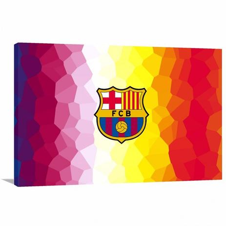 Quadro Decorativo Fc Barcelona Colorido Com Tela Em Tecido Wall Frame Quadro Decorativo Magazine Luiza