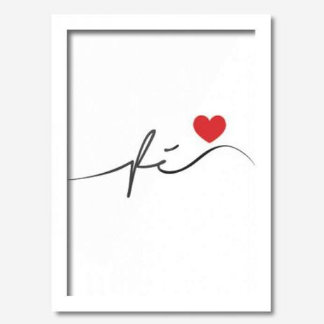 Quadro Decorativo Fé 33cmx24cm Los Quadros Branco Menor preço em Quadro Decorativo Fé 33cmx24cm Los Quadros Branco
