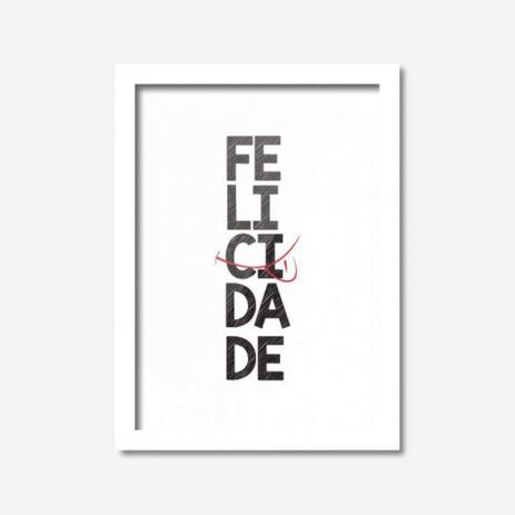 Quadro Decorativo Felicidade 45cmx33cm Los Quadros Branco Menor preço em Quadro Decorativo Felicidade 45cmx33cm Los Quadros Branco