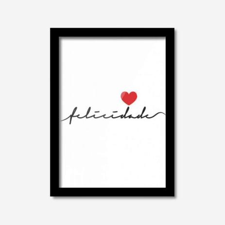 Quadro Decorativo Felicidade 45cmx33cm Los Quadros Preto Menor preço em Quadro Decorativo Felicidade 45cmx33cm Los Quadros Preto