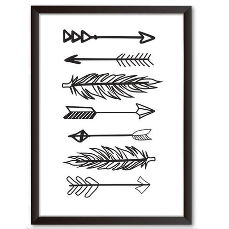 Quadro Decorativo - Flechas e penas - 25x19cm - Cool art Menor preço em Quadro Decorativo - Flechas e penas - 25x19cm - Cool art