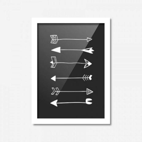 Quadro Decorativo Flechas Preto 45cmx33cm Los Quadros Branco Menor preço em Quadro Decorativo Flechas Preto 45cmx33cm Los Quadros Branco
