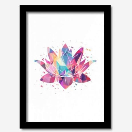 Quadro Decorativo Flor de Lótus 33cmx24cm Los Quadros Preto Menor preço em Quadro Decorativo Flor de Lótus 33cmx24cm Los Quadros Preto
