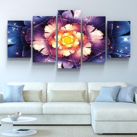 Quadro Decorativo Flor Flores Contemporaneo Surrealista Sala Conjunto 5 Quarto Moderno Parede Toque Pop Quadro Decorativo Magazine Luiza