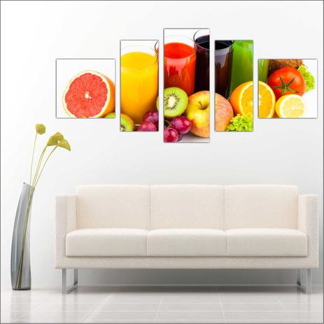 Quadro Decorativo Frutas Restaurantes Cozinha 5 Peças TT4 - Vital Menor preço em Quadro Decorativo Frutas Restaurantes Cozinha 5 Peças TT4 - Vital