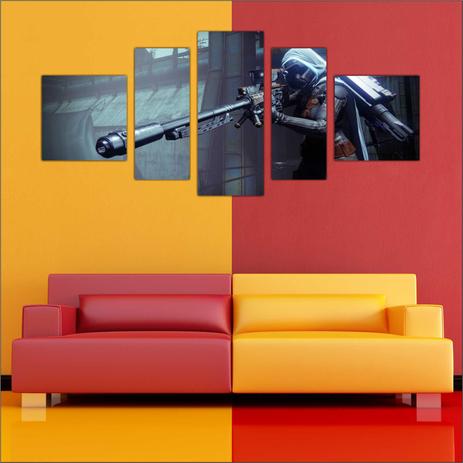 Quadro Decorativo Game Destiny Mosaico 5 Peças Salas Quartos TT1 - Vital Menor preço em Quadro Decorativo Game Destiny Mosaico 5 Peças Salas Quartos TT1 - Vital
