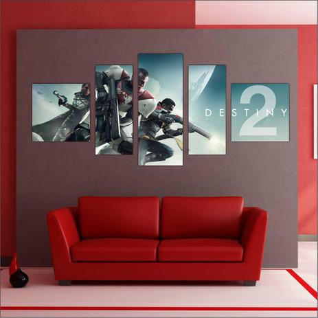 Quadro Decorativo Game Destiny Mosaico 5 Peças Salas Quartos TT2 - Vital Menor preço em Quadro Decorativo Game Destiny Mosaico 5 Peças Salas Quartos TT2 - Vital