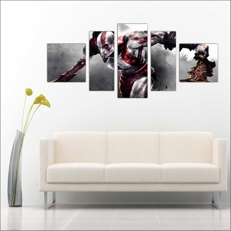 Quadro decorativo Games Jogos God Of War Salas Quartos 5 Peças TT2 - Vital Menor preço em Quadro decorativo Games Jogos God Of War Salas Quartos 5 Peças TT2 - Vital