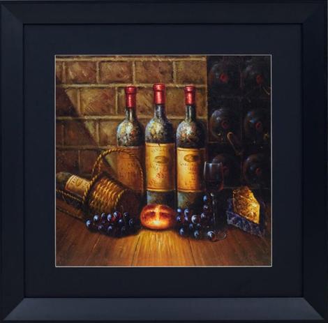Quadro Decorativo Garrafas de Vinho Adega 70x70cm - Decore pronto Menor preço em Quadro Decorativo Garrafas de Vinho Adega 70x70cm - Decore pronto