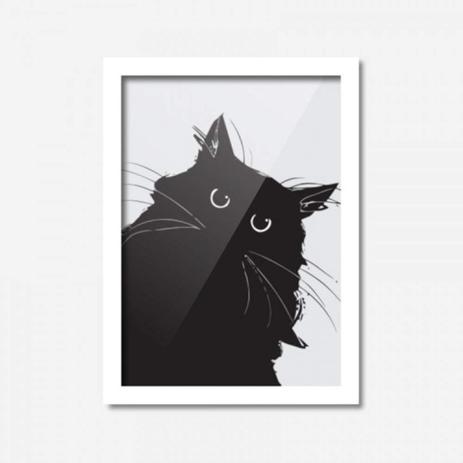 Quadro Decorativo Gato Sombra 45cmx33cm Los Quadros Branco é boa?