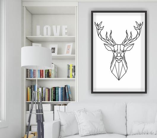 Quadro Decorativo Geometrico Cervo Minimalista Adoro Decor Quadro Decorativo Magazine Luiza