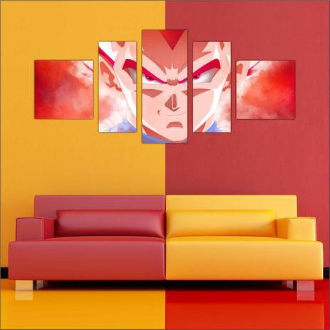 Quadro Decorativo Goku Dragon Ball Anime Desenho Mosaico Com 5 Peças TT7 - Vital Menor preço em Quadro Decorativo Goku Dragon Ball Anime Desenho Mosaico Com 5 Peças TT7 - Vital