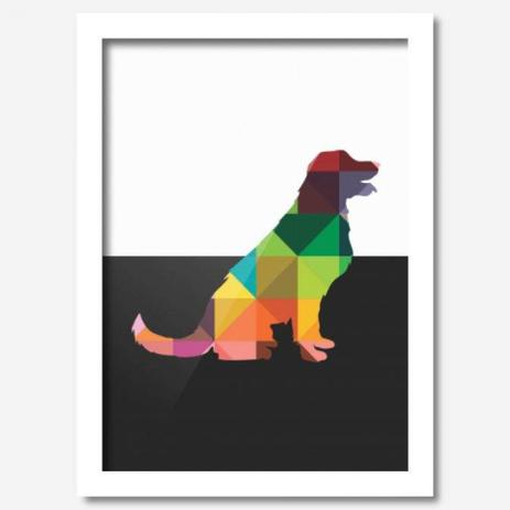 Quadro Decorativo Golden Retriever 45 x 33 cm Los Quadros Branco Menor preço em Quadro Decorativo Golden Retriever 45 x 33 cm Los Quadros Branco