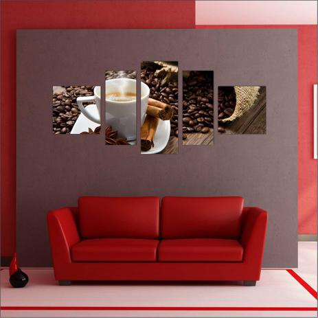 Quadro Decorativo Gourmet Cafeterias Padarias Café Com 5 Peças TT8 - Vital Menor preço em Quadro Decorativo Gourmet Cafeterias Padarias Café Com 5 Peças TT8 - Vital