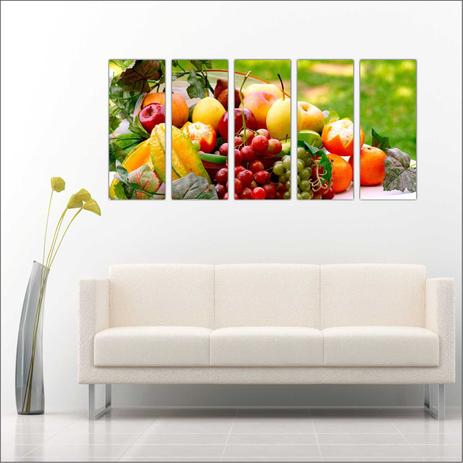 Quadro Decorativo Gourmet Frutas Cozinhas Restaurantes Mosaico 5 Peças GG3 - Vital quadros do brasil Menor preço em Quadro Decorativo Gourmet Frutas Cozinhas Restaurantes Mosaico 5 Peças GG3 - Vital quadros do brasil