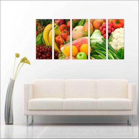 Quadro Decorativo Gourmet Frutas Cozinhas Restaurantes Mosaico 5 Peças GG5 - Vital quadros do brasil Menor preço em Quadro Decorativo Gourmet Frutas Cozinhas Restaurantes Mosaico 5 Peças GG5 - Vital quadros do brasil