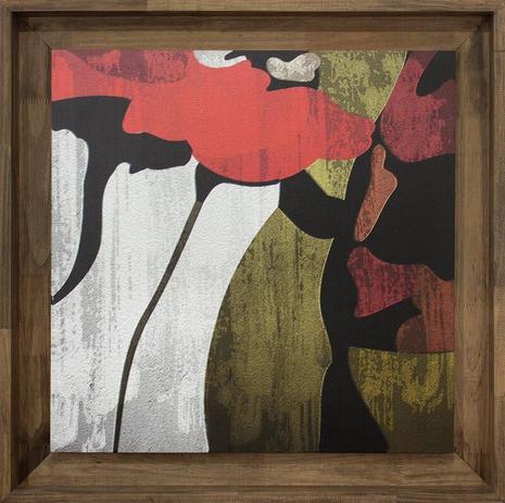 Quadro Decorativo Grande Tela Floral com Moldura Rústica 90x90cm - Decore pronto Menor preço em Quadro Decorativo Grande Tela Floral com Moldura Rústica 90x90cm - Decore pronto