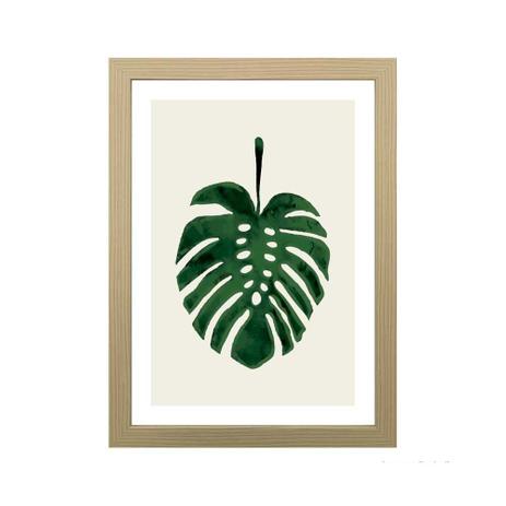 Quadro decorativo Green Leaf 28x38cm zebrano Infinity Menor preço em Quadro decorativo Green Leaf 28x38cm zebrano Infinity
