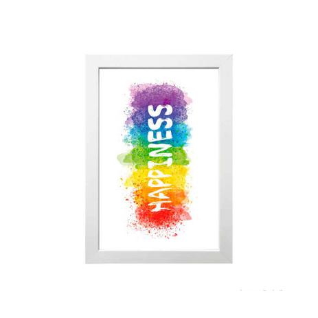 Quadro decorativo Happiness 23x33cm branco Infinity é boa?