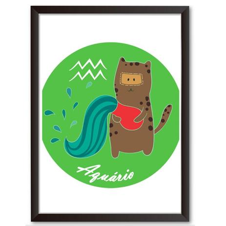 Quadro Decorativo - Horóscopo Aquário - 25x19cm - Cool art Menor preço em Quadro Decorativo - Horóscopo Aquário - 25x19cm - Cool art