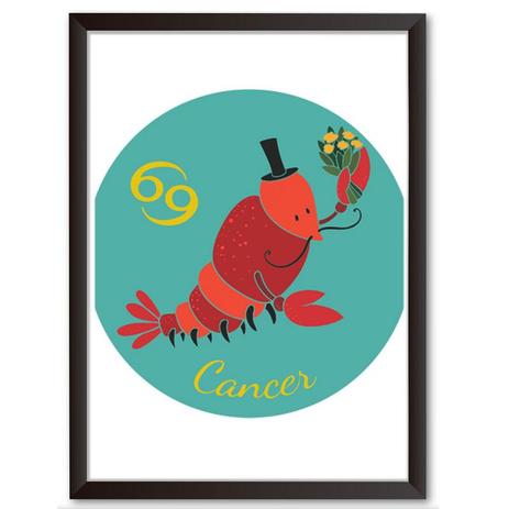 Quadro Decorativo - Horóscopo Câncer - 34x24cm - Cool art Menor preço em Quadro Decorativo - Horóscopo Câncer - 34x24cm - Cool art