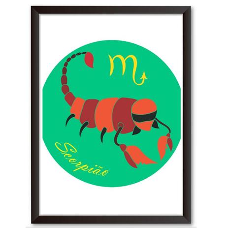 Quadro Decorativo - Horóscopo Escorpião - 46x34cm - Cool art Menor preço em Quadro Decorativo - Horóscopo Escorpião - 46x34cm - Cool art