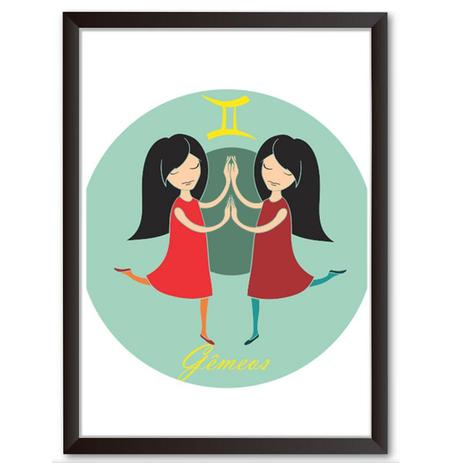 Quadro Decorativo - Horóscopo Gêmeos - 34x24cm - Cool art é boa?