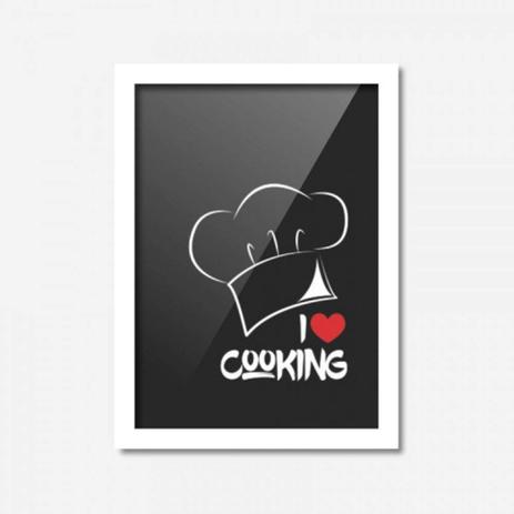 Quadro Decorativo I Love Cooking 45cmx33cm Los Quadros Branco Menor preço em Quadro Decorativo I Love Cooking 45cmx33cm Los Quadros Branco