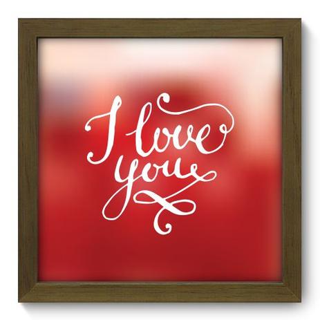 Menor preço em Quadro Decorativo - I Love You - 22cm x 22cm - 004qdom - Allodi